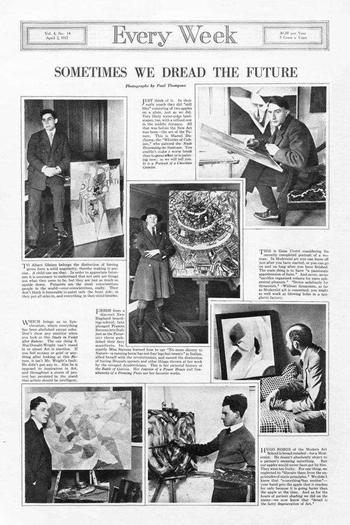 Newspaper article on Futurist Artists