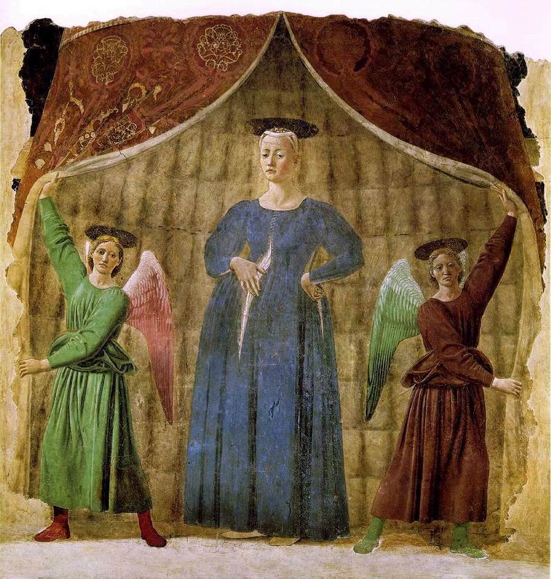 Medieval image of pregnant Madonna 
