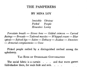 Poetry excerpt by Mina Loy