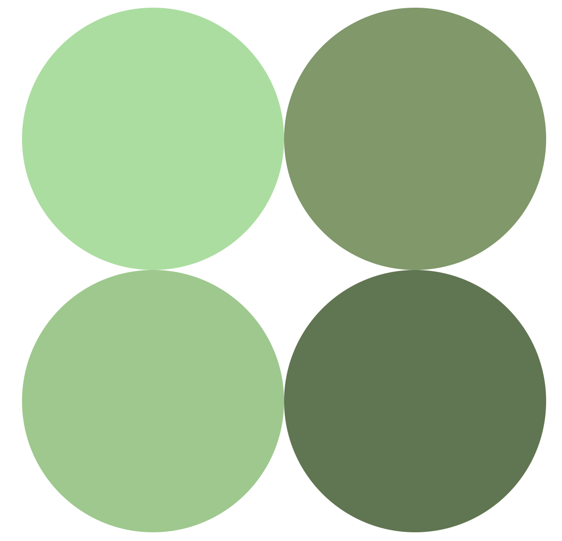 four green circles graphic