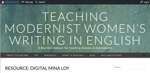 Screenshot of Teaching Modernist Women's Writing header