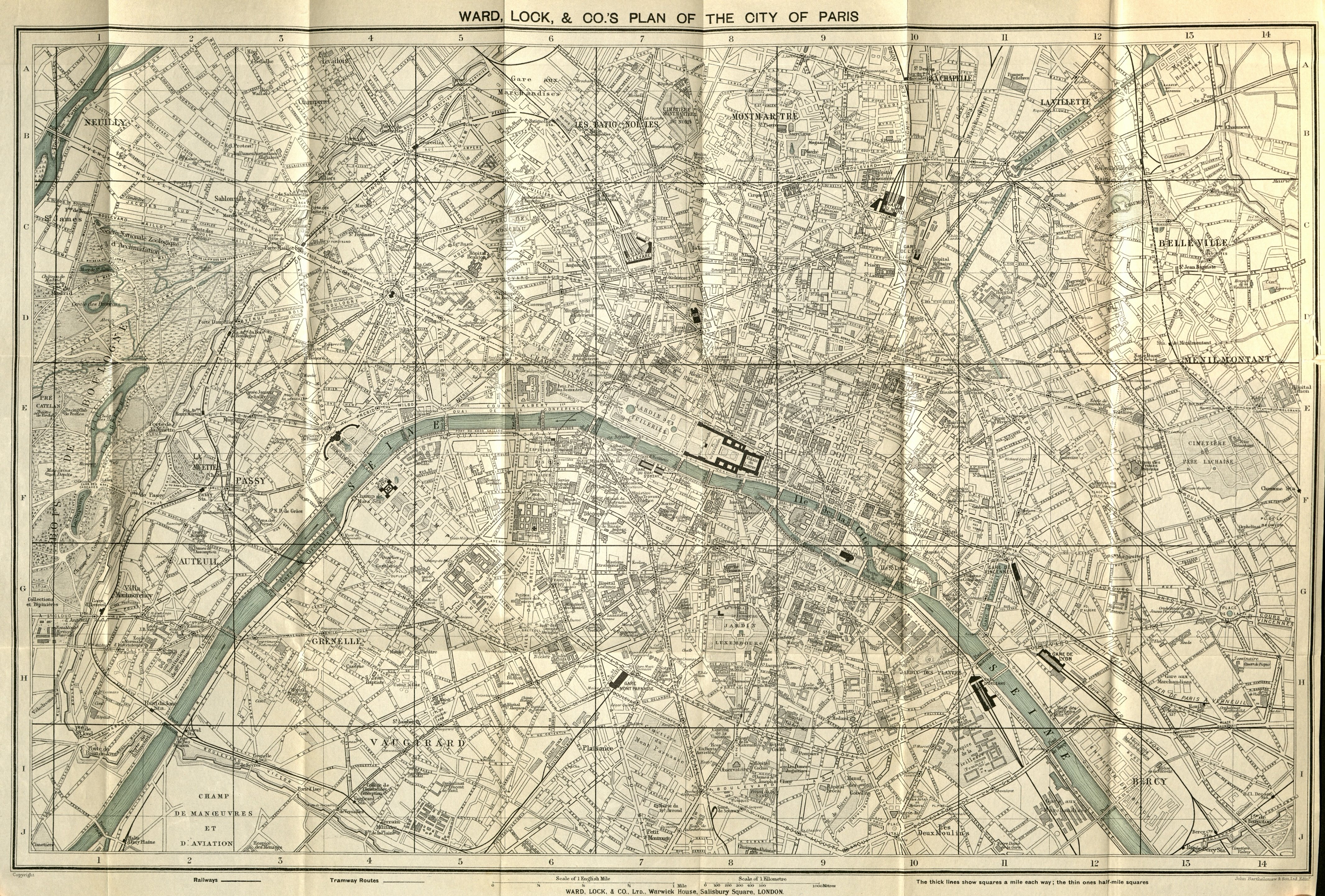 Baedeker map of Paris 1924