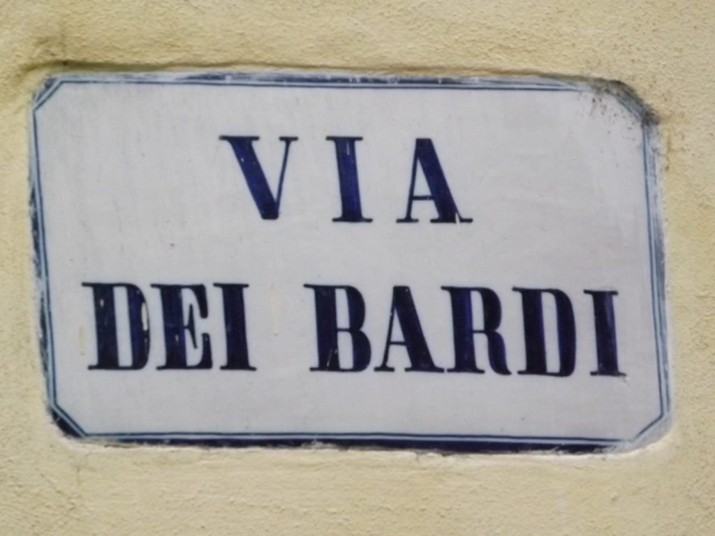 Via Dei Bardi sign
