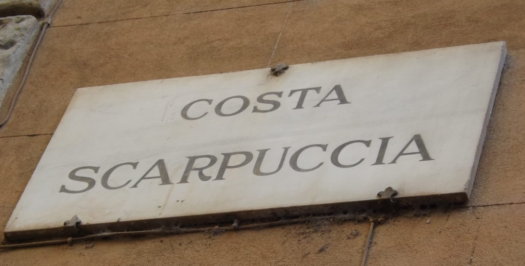 "costa Scarpuccia" street sign