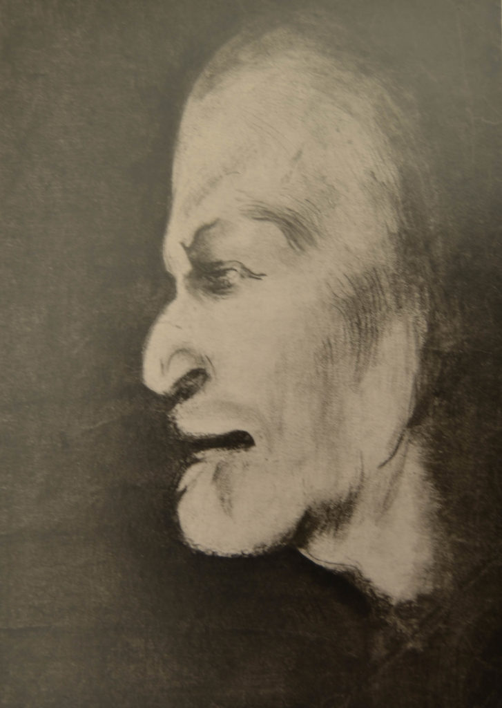 drawing of freud in profile