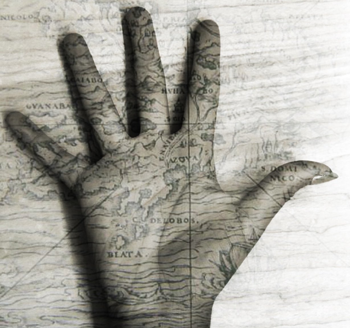 hand with map drawn on it