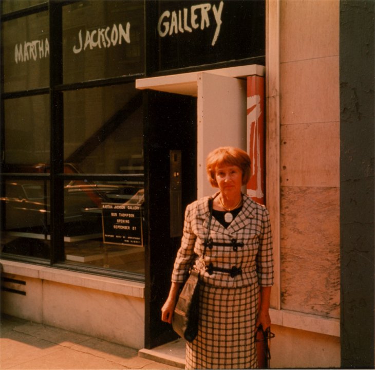 Martha Jackson in front of her gallery