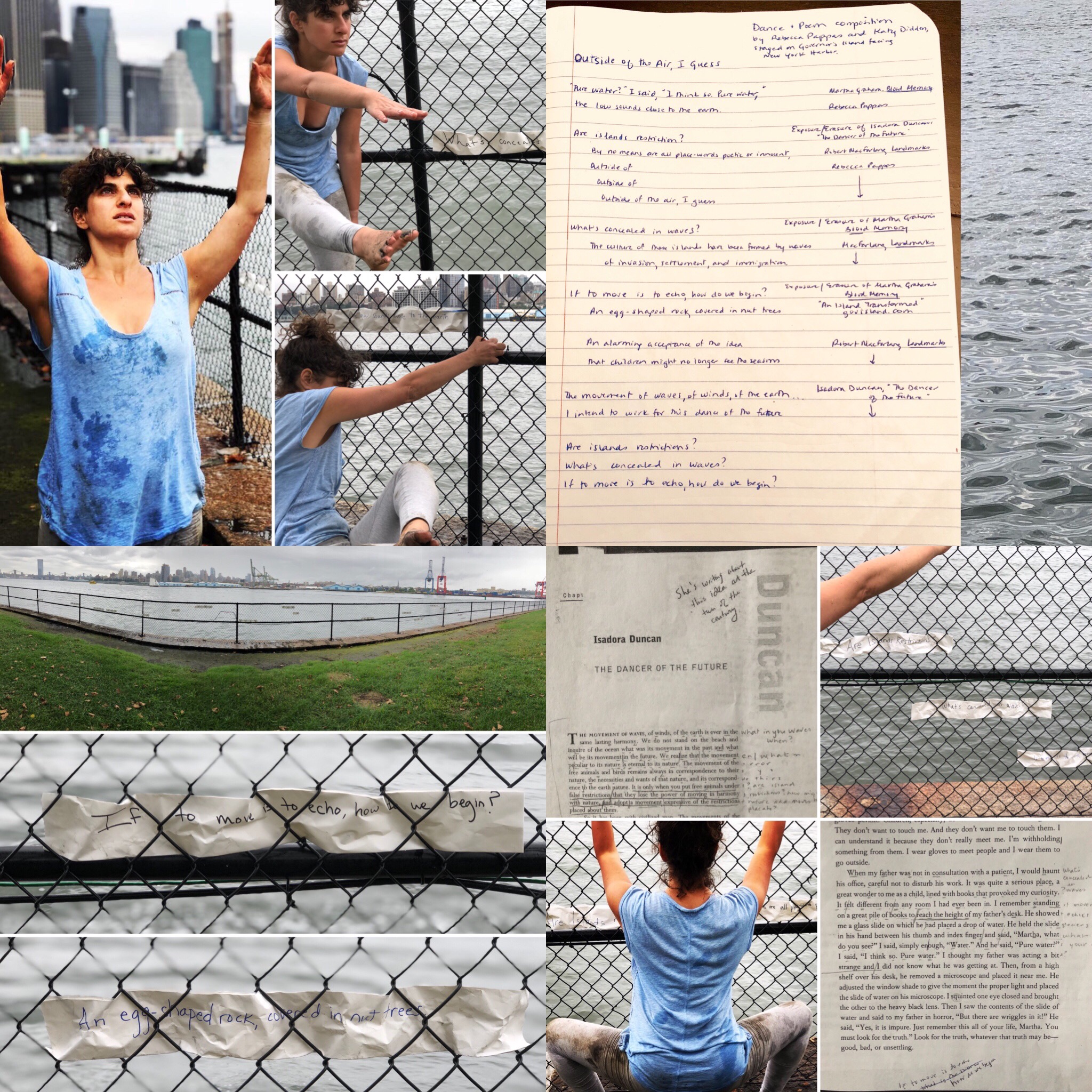 collage of stills from dance-text performance