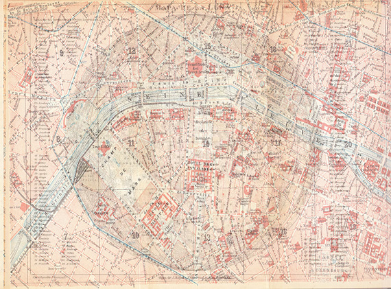 overlay of map of paris and map of moon