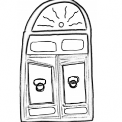 drawing of a door by Maura Tangum