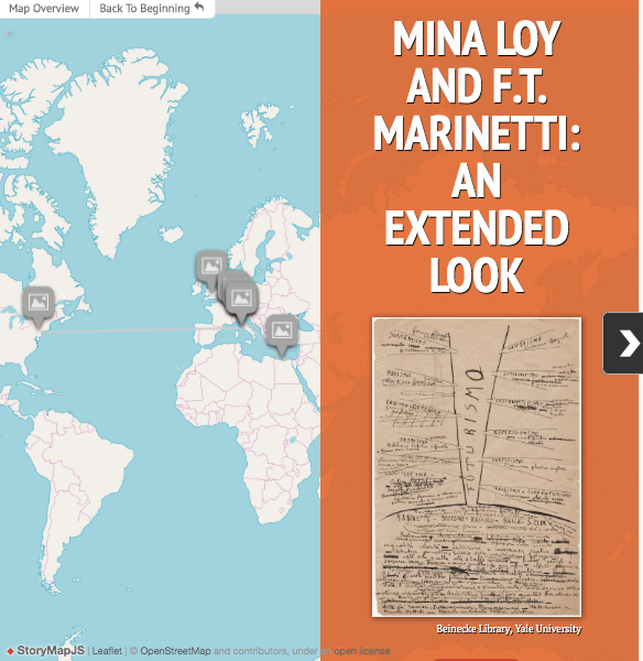 Map of Europe with Loy and Marinetti title