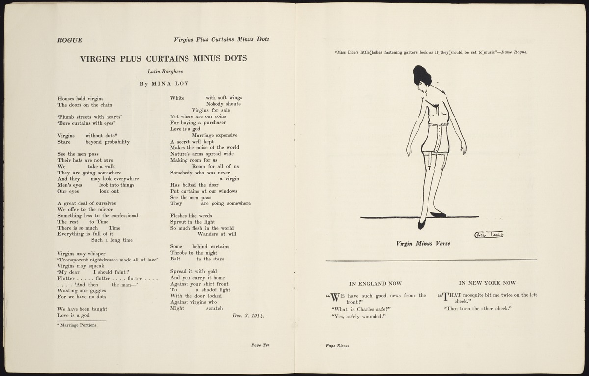 Loy poem with drawing by Clara Tice