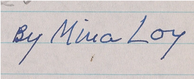 Signature - Mina Loy